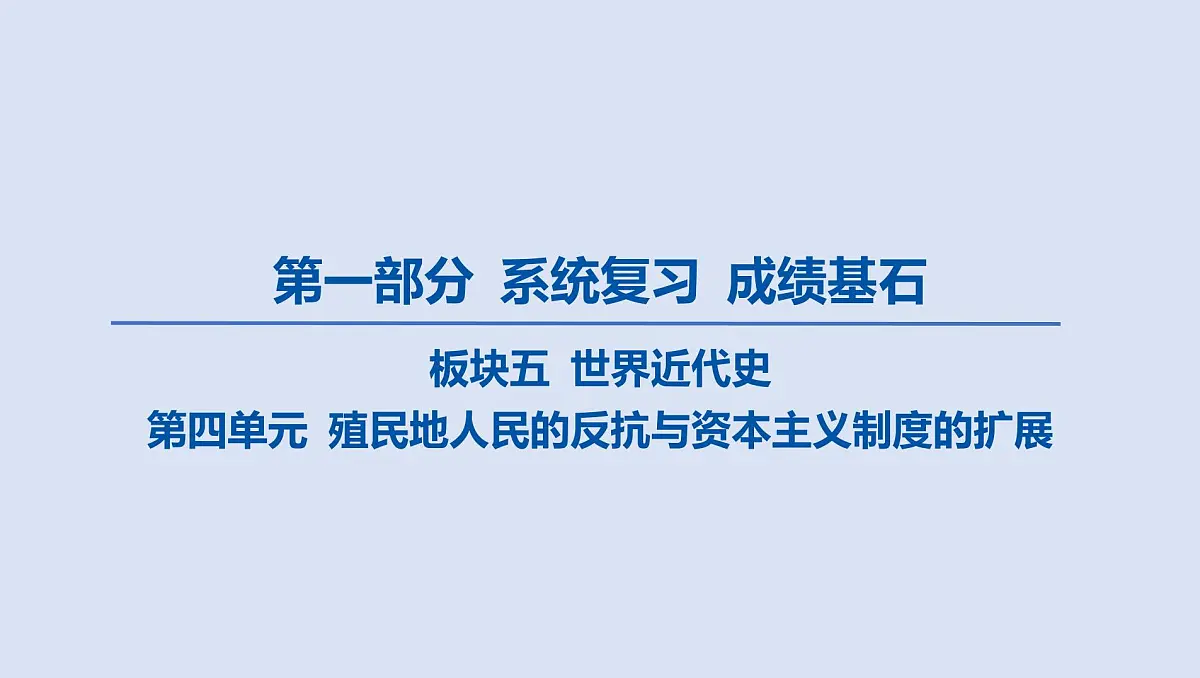 05-第四单元 殖民地人民的反抗与资本主义制度的扩展课件 2025年历史中考一轮复习第1页