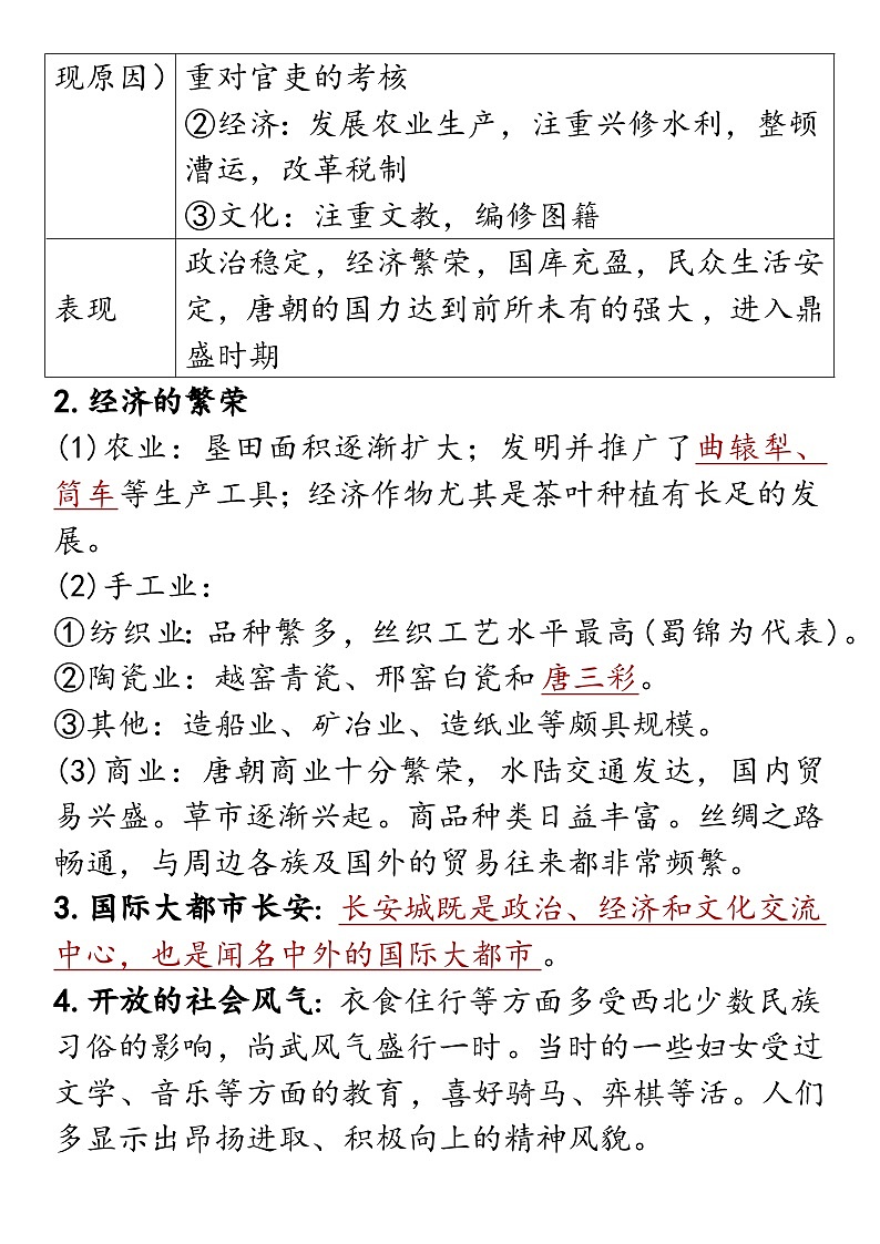 统编版（2024）七年级下册历史期末复习必背知识点提纲 学案第3页