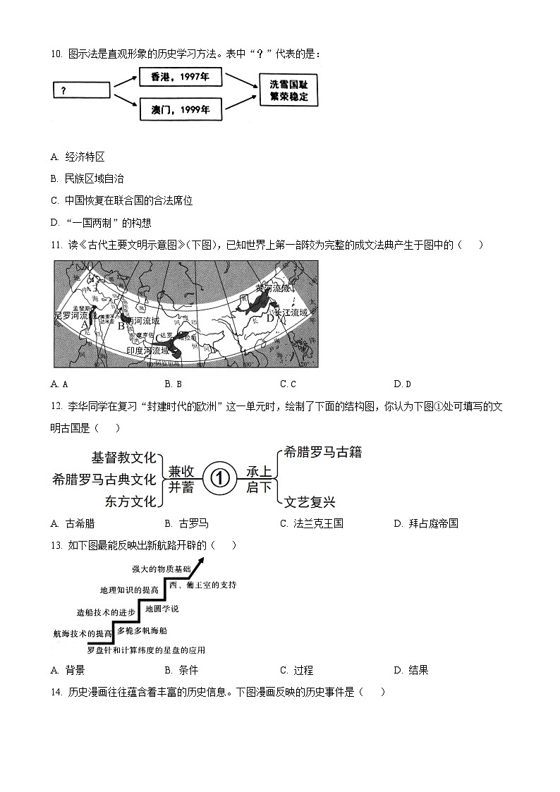 辽宁省丹东市第六中学2024-2025学年九年级下学期开学历史试题（原卷版+解析版）第3页