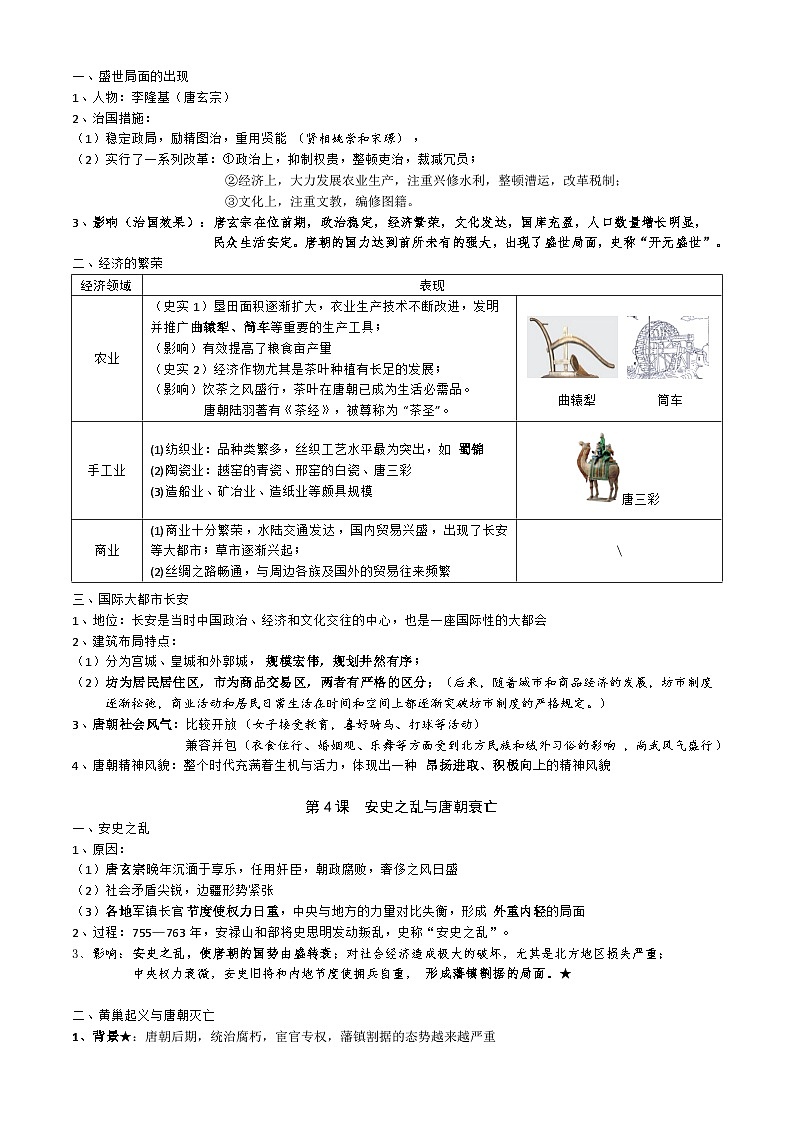 部编版2024七年级下册历史-七下历史知识点总结第3页