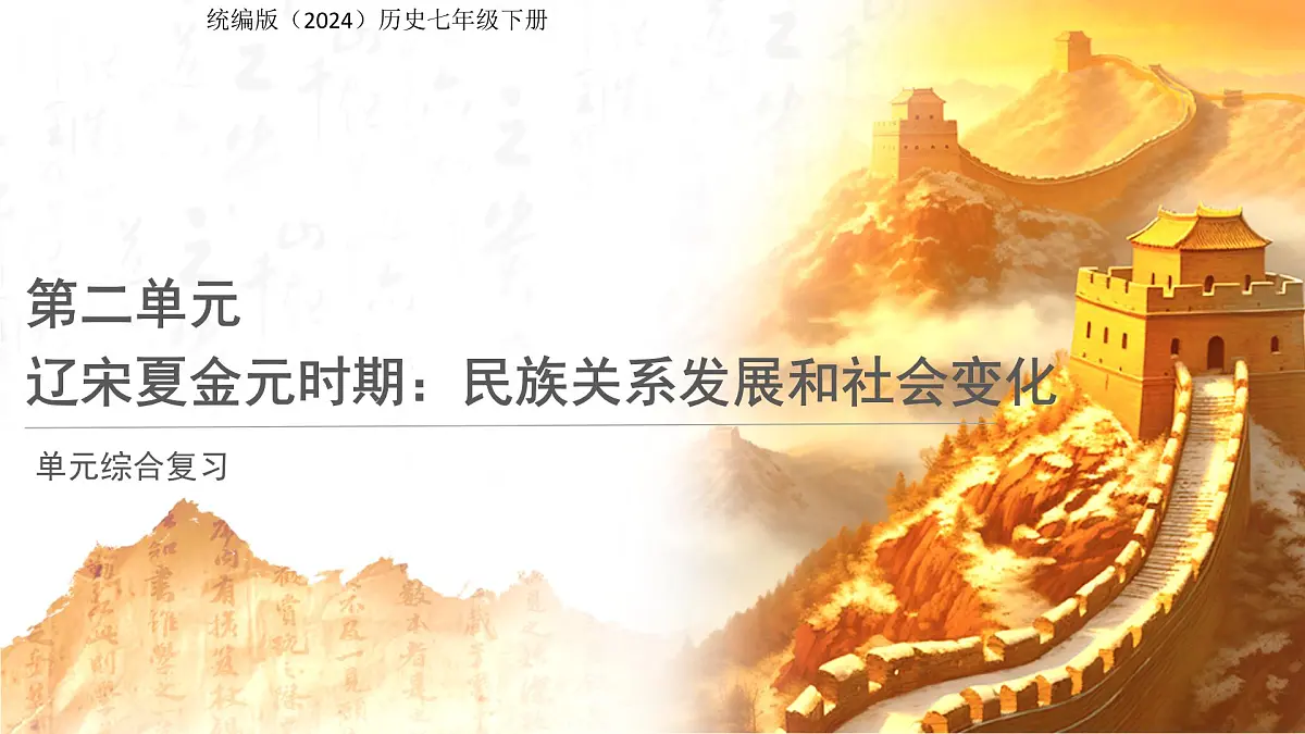 第二单元《辽宋夏金元时期：民族关系发展和社会变化》单元复习 课件 人教版（2024）历史七年级下册第1页