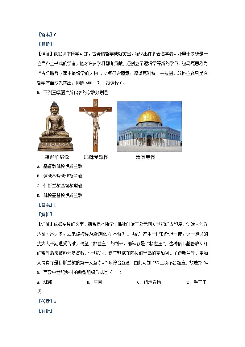 2023-2024学年云南省砚山县九年级上学期历史期中试题及答案第3页