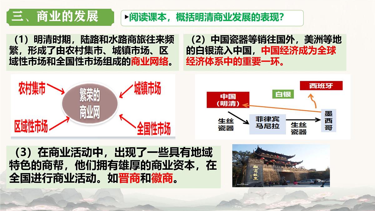 初中 历史 人教版（2024） 七年级下册（2024）第20课明清时期社会经济的发展 课件第8页
