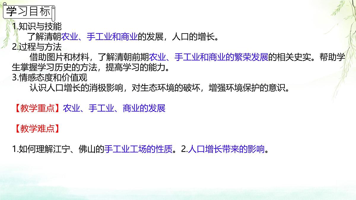 初中 历史 人教版（2024） 七年级下册（2024）第20课明清时期社会经济的发展 课件第2页
