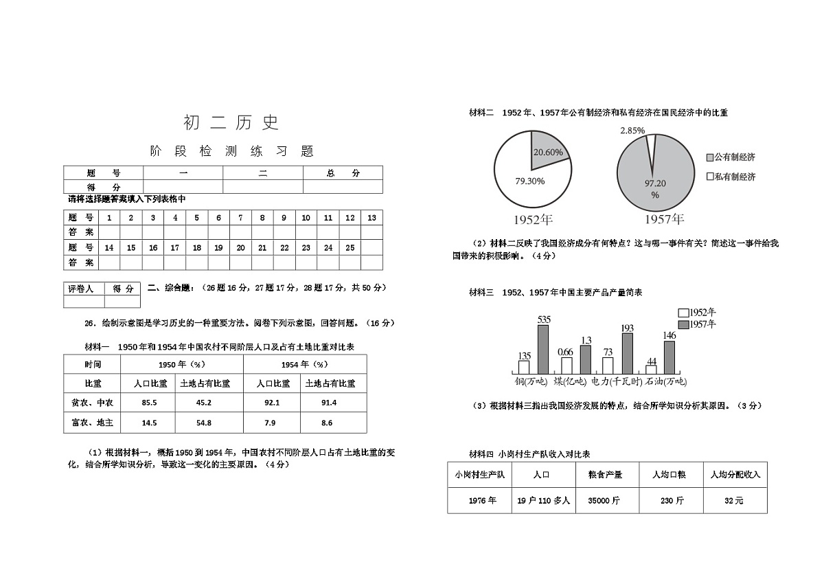 （教研室提供）山东省烟台市芝罘区（五四制）2022-2023学年七年级下学期期中考试历史试题第3页