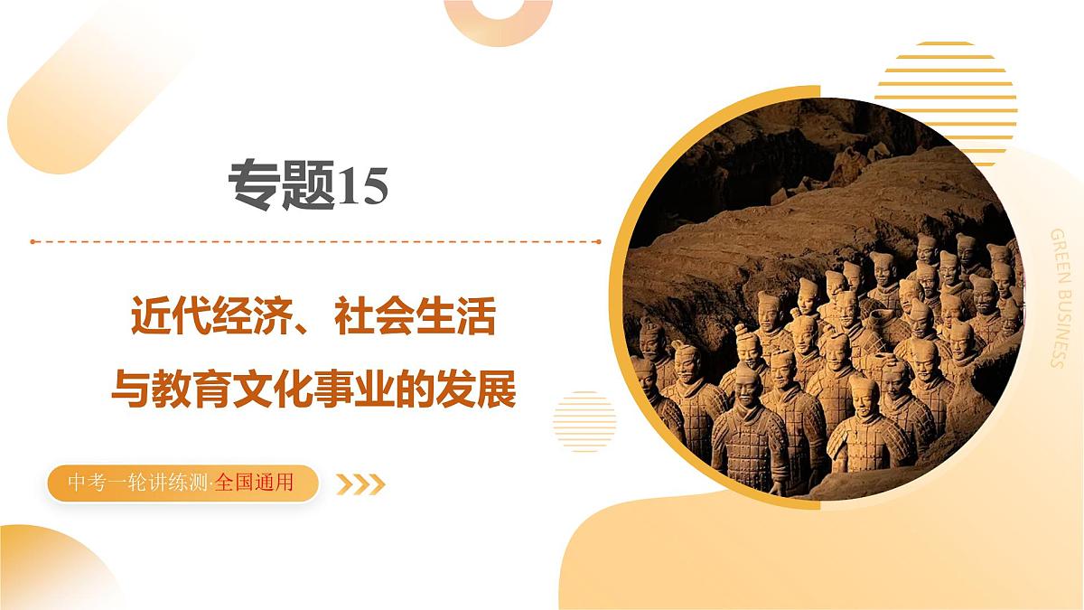 专题15 近代经济、社会生活与教育文化事业的发展 2025年中考历史一轮复习讲练测（全国通用） 课件第1页