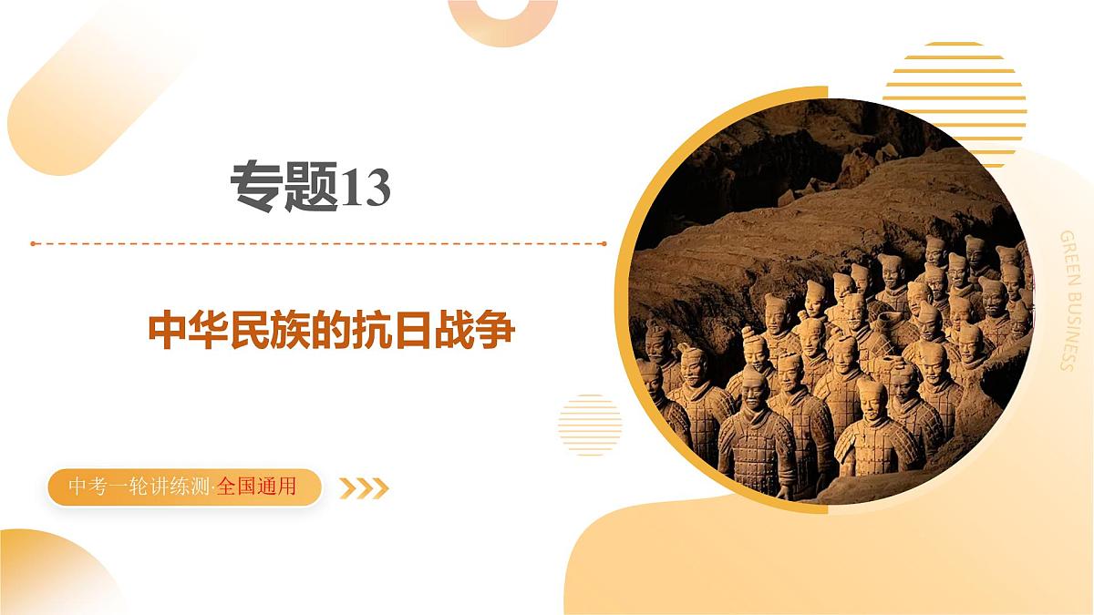 专题13 中华民族的抗日战争 2025年中考历史一轮复习讲练测（全国通用）课件PPT第1页