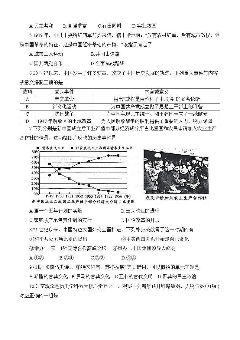 2025年陕西省初中学业水平考试全真模拟卷-历史第2页