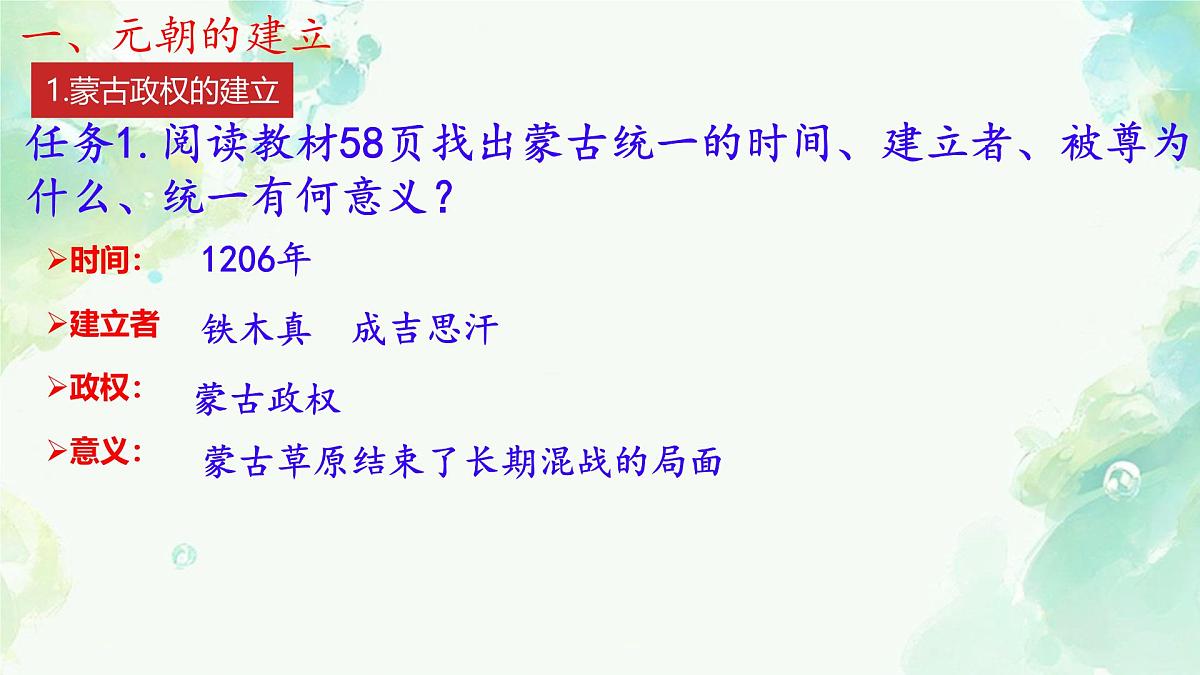 初中  历史  人教版（2024）  七年级下册（2024）  第二单元第11课 元朝的建立与统一  课件第4页