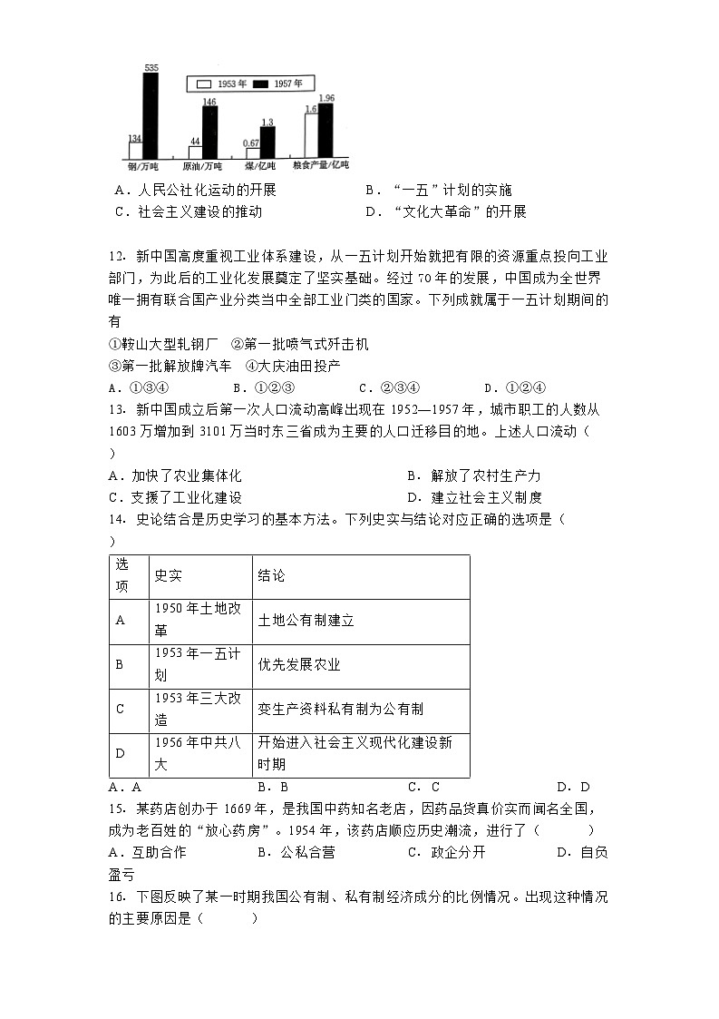 江西省吉安市八校联盟2024-2025学年八年级3月月考 历史试题（含解析）第3页
