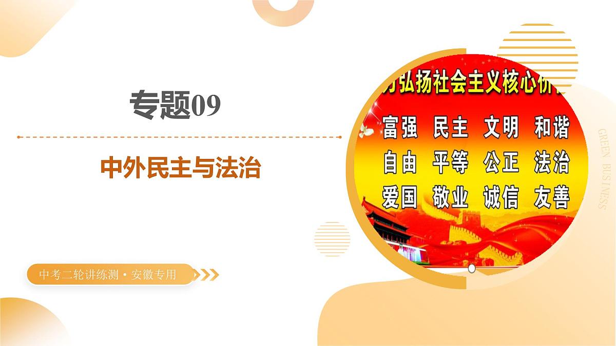 专题09 中外民主与法治（课件）2025年中考历史二轮复习讲练测（安徽专用）第1页