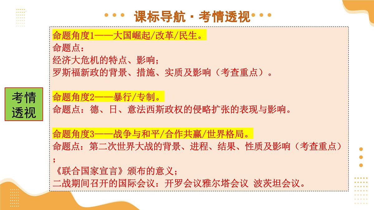 专题30 经济大危机和第二次世界大战 2025年中考历史一轮复习讲练测（浙江专用）课件第4页