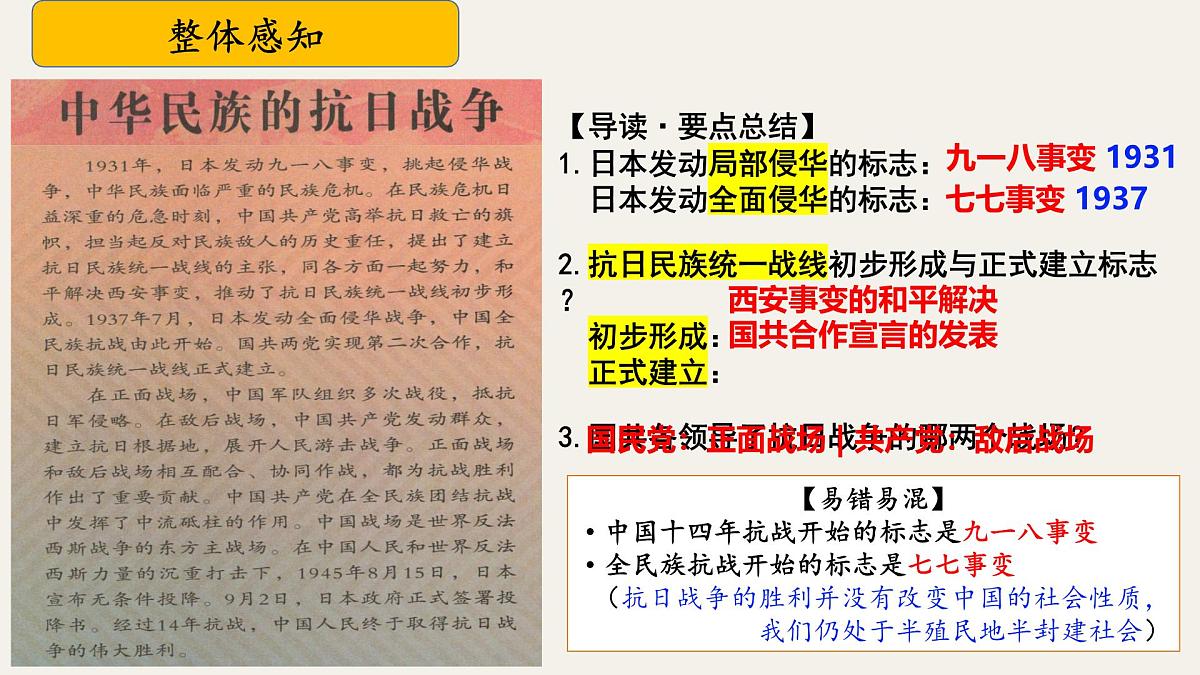 八上第六单元 中华民族的抗日战争（复习课件）-2025年中考历史一轮复习教学课件（统编版）第3页