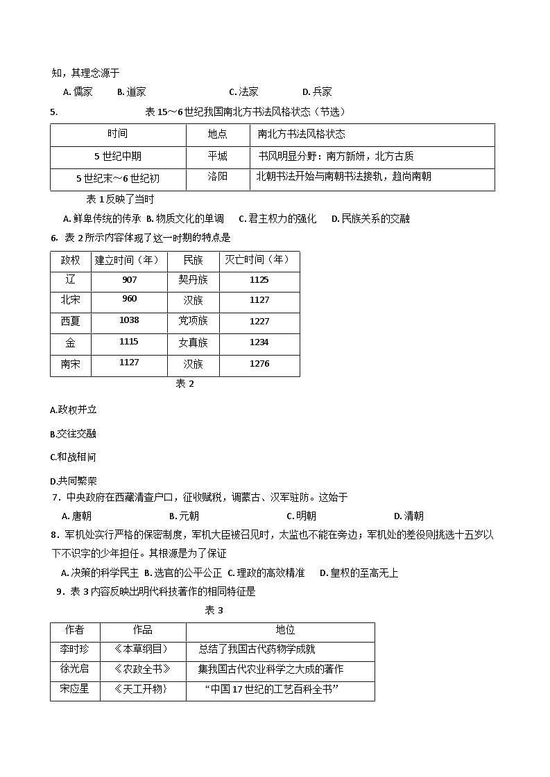 2025年福建省龙岩市长汀县中考一模历史试题第2页