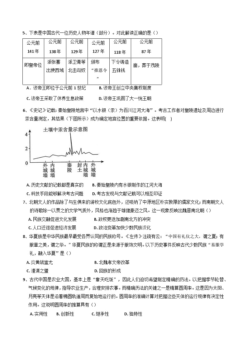 福建省福州市平潭翰英中学2024-2025学 年九年级下学期月考历史试题第2页