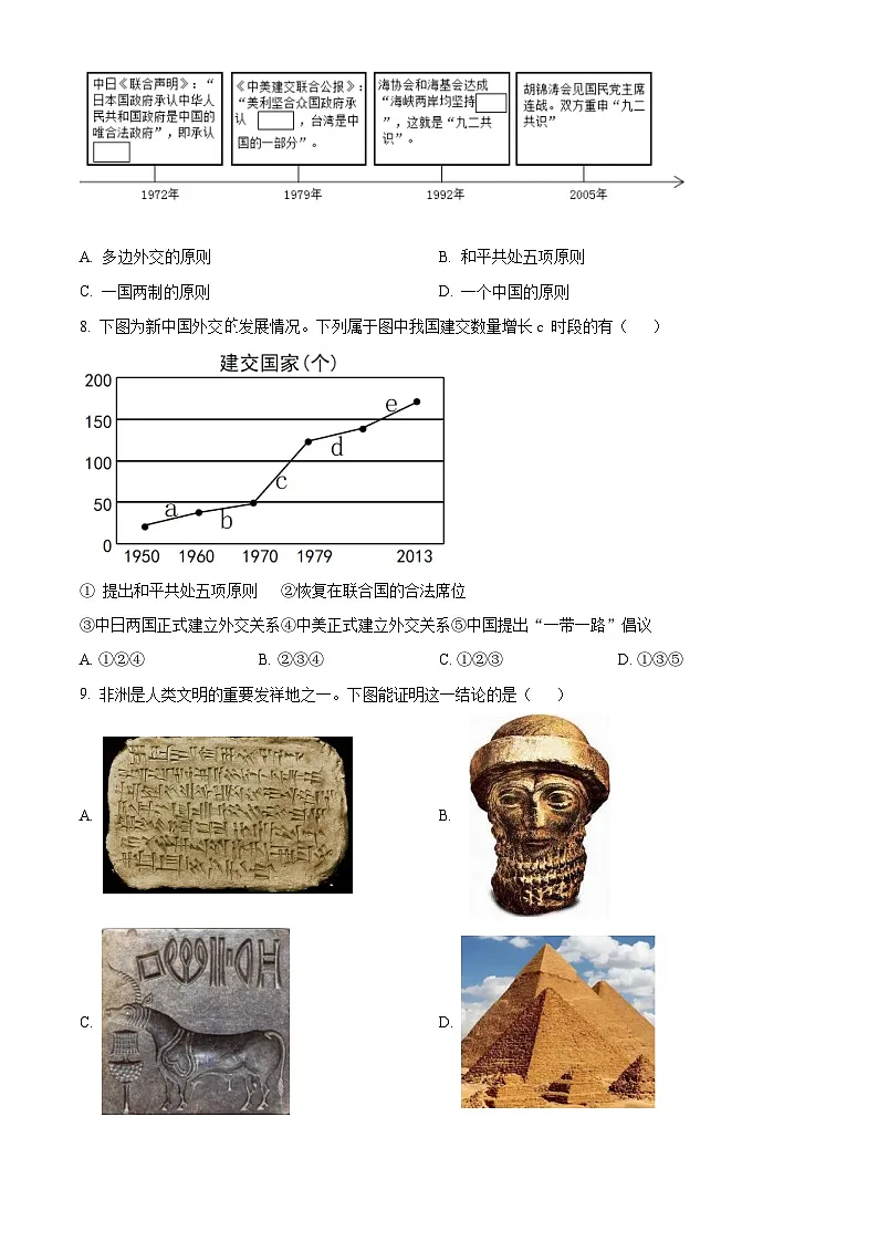 2025年陕西省榆林市米脂县中考一模历史试题（原卷版+解析版）第3页