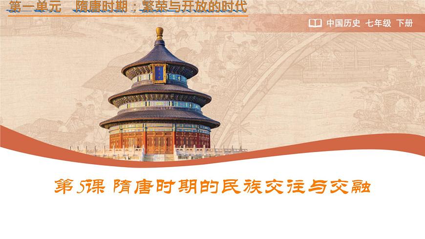 初中  历史  人教版（2024）  七年级下册（2024）第5课 隋唐时期的民族交往与交融 课件第1页