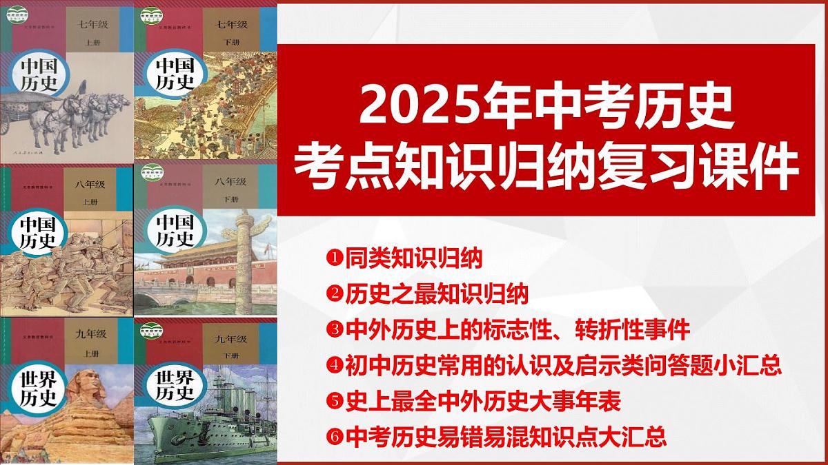 2025年中考历史考点知识归纳复习课件第1页