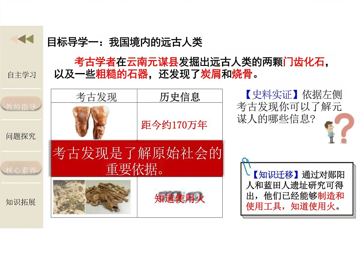 2024-2025学年部编版历史七年级上册 第1课 远古时期的人类活动 课件（新教材）第6页