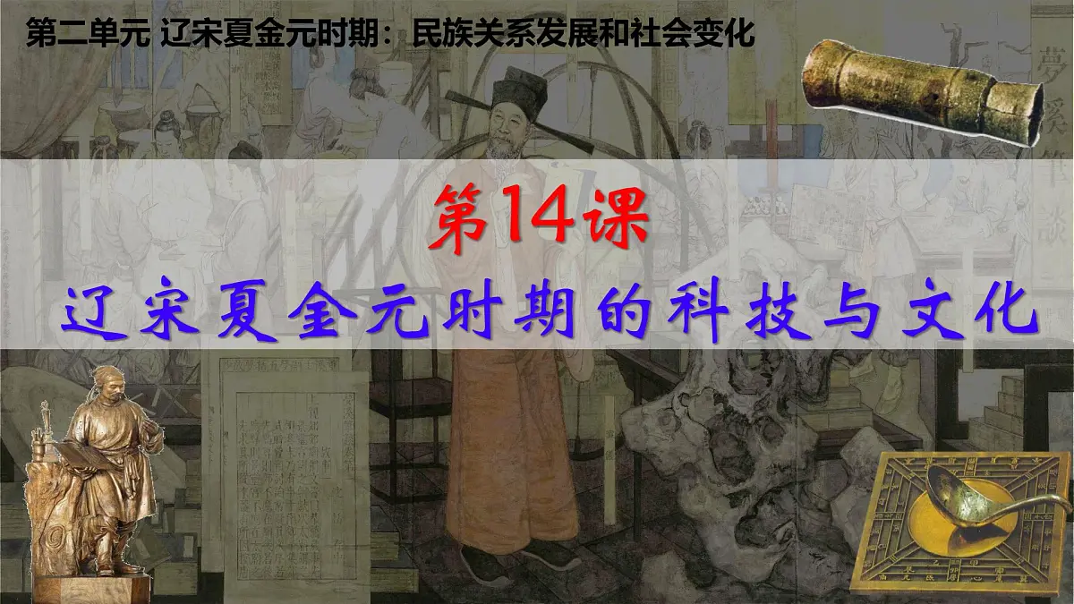 初中 历史 人教版（2024） 七年级下册（2024） 第14课 辽宋夏金元时期的科技与文化 课件第2页