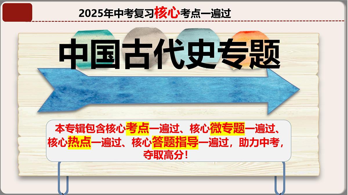 2025年中考复习核心考点一遍过：专题02：七年级下册（中国古代史） 课件第1页