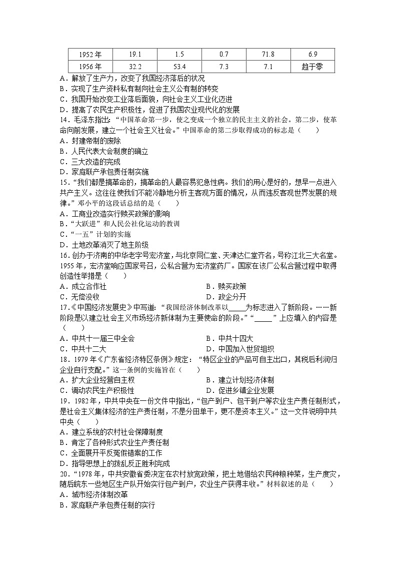 8江苏省昆山市周市中学2024-2025学年部编版八年级下学期期中考试历史卷第3页