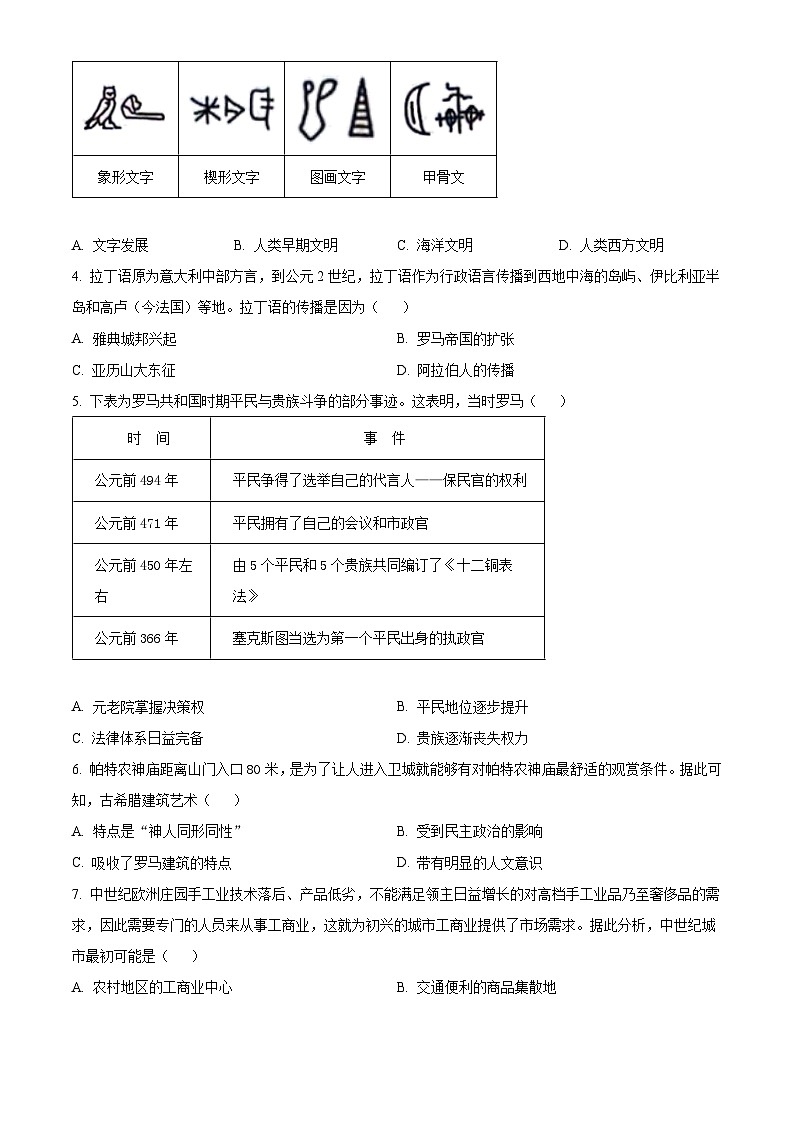 2025年广东省湛江市赤坎区等2地中考二模历史试题（原卷版+解析版）第2页
