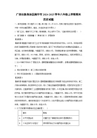 广西壮族自治区南宁市2024-2025学年八年级上学期期末历史试卷（解析版）