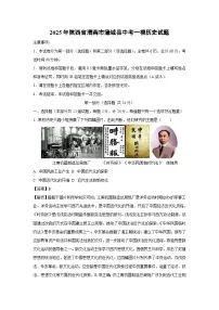 2025年陕西省渭南市蒲城县中考一模历史试题(解析版)