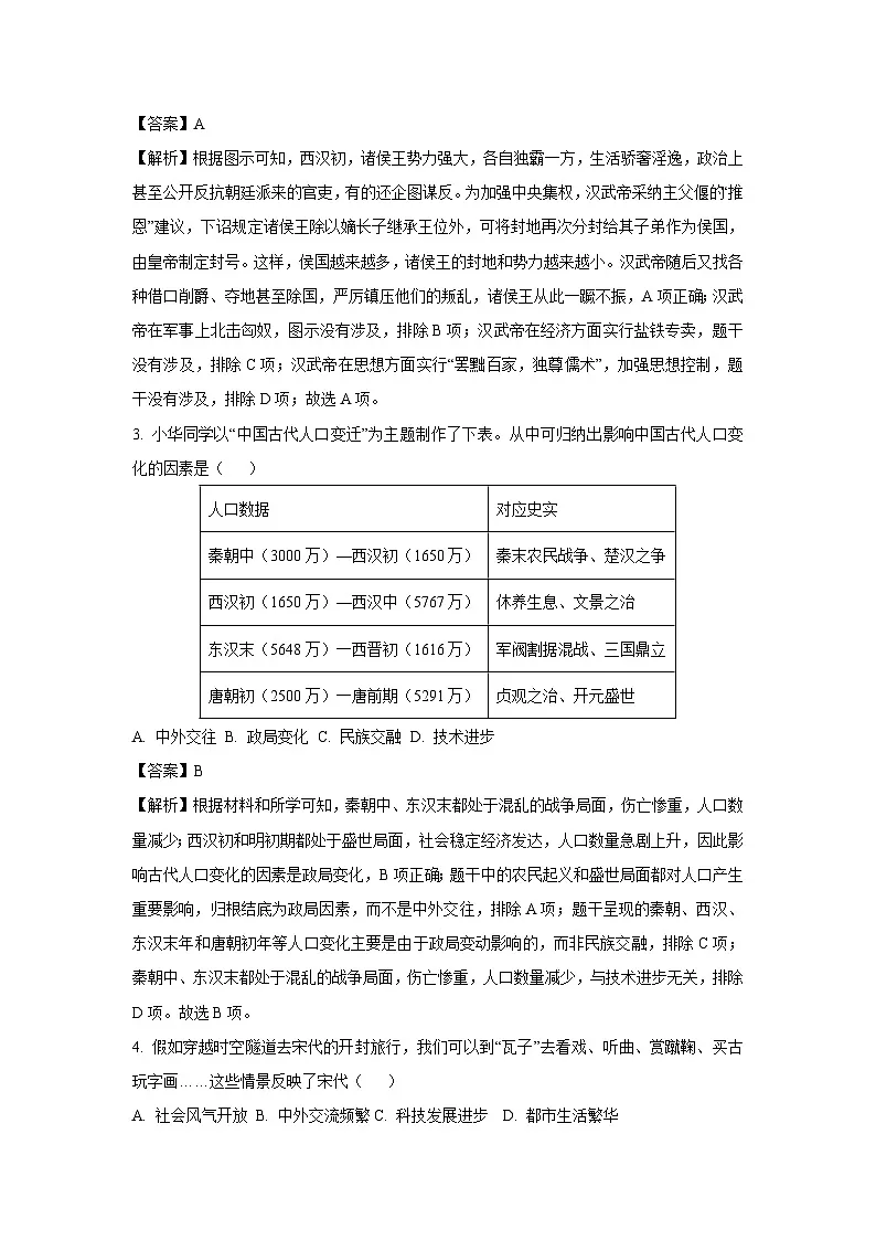 2025年湖南省郴州市中考一模历史试题（解析版）第2页