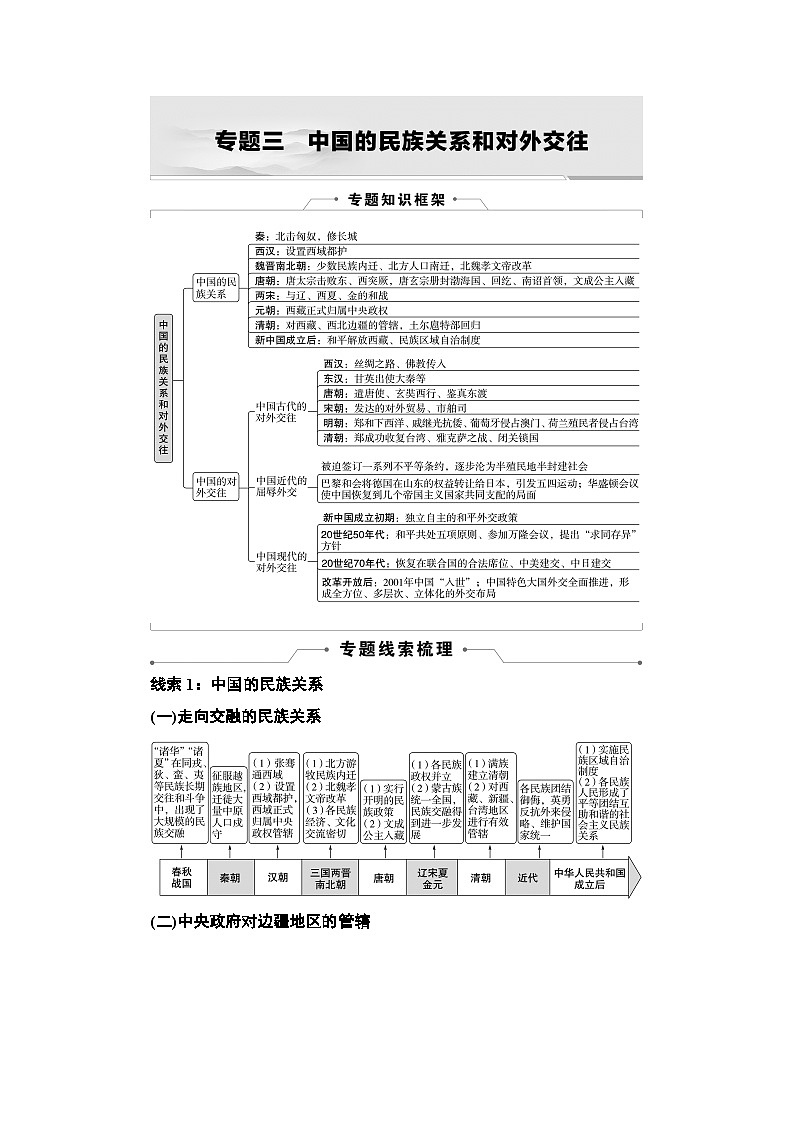 2025年中考历史总复习讲义 35 第二编 专题三 中国的民族关系和对外交往第1页