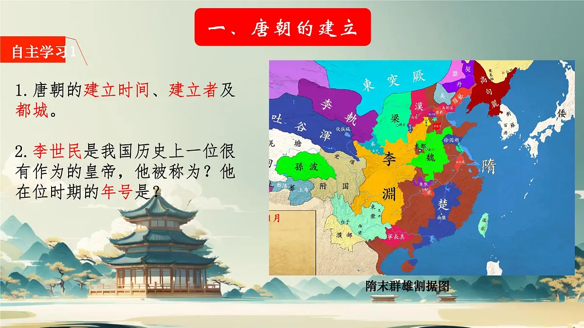 初中 历史 人教版（2024） 七年级下册（2024）第2课 唐朝建立与“贞观之治” 课件第2页