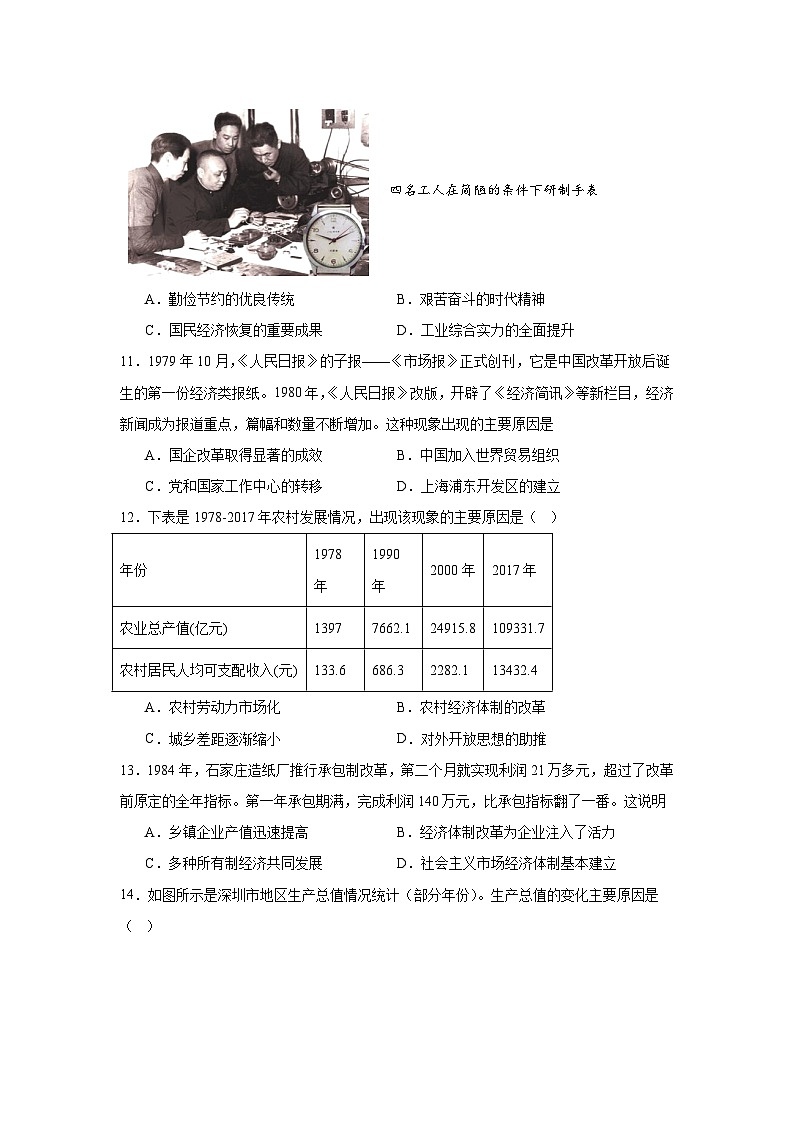 安徽省池州市2024—2025学年度八年级下学期学业评价历史试题（含答案）（二）第3页