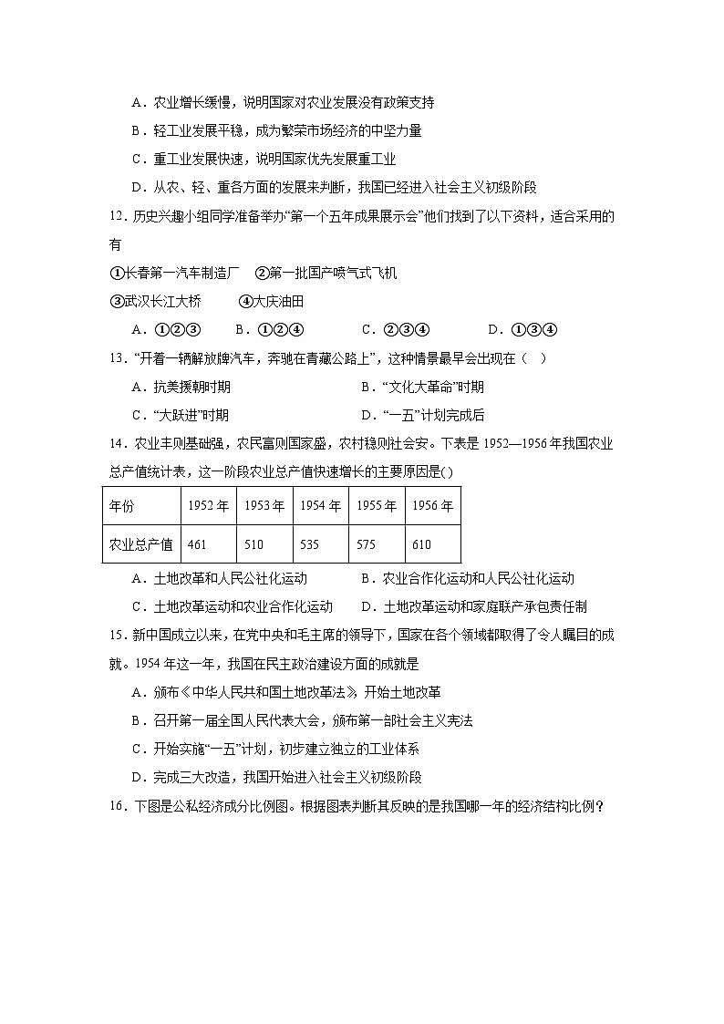 山东省潍坊市广文中学2024—2025学年度八年级下学期3月月考历史试题（含答案）第3页