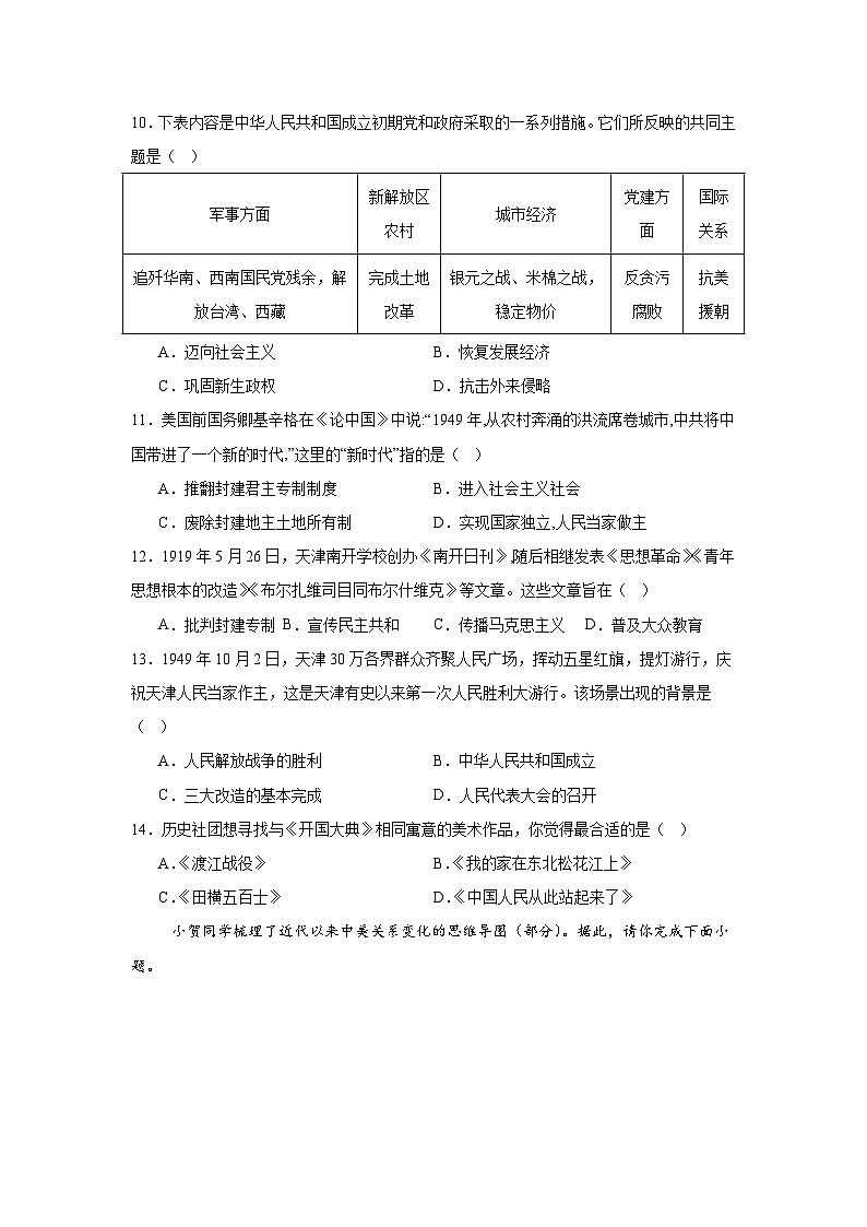 广东省梅州市丰顺县东海中学2024—2025学年度八年级3月月考历史试题（含答案）第3页