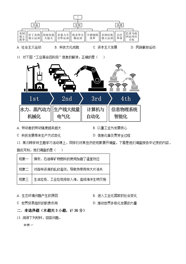2025年陕西省商洛市丹凤县中考一模历史试题（原卷版+解析版）第3页