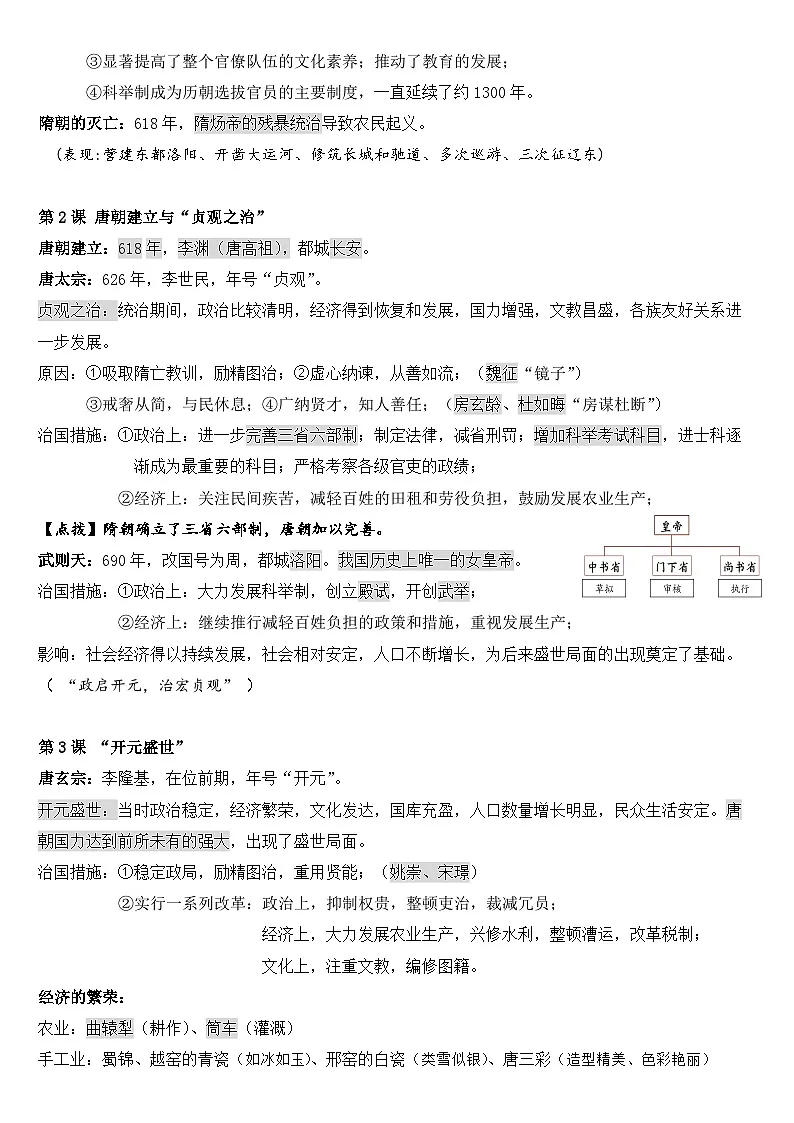 统编版(2024）七年级下册历史期末复习全册考点知识提纲 讲义第2页