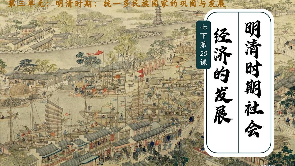新人教版初中历史七年级下册 第20课 明清时期社会经济的发展（课件）第2页