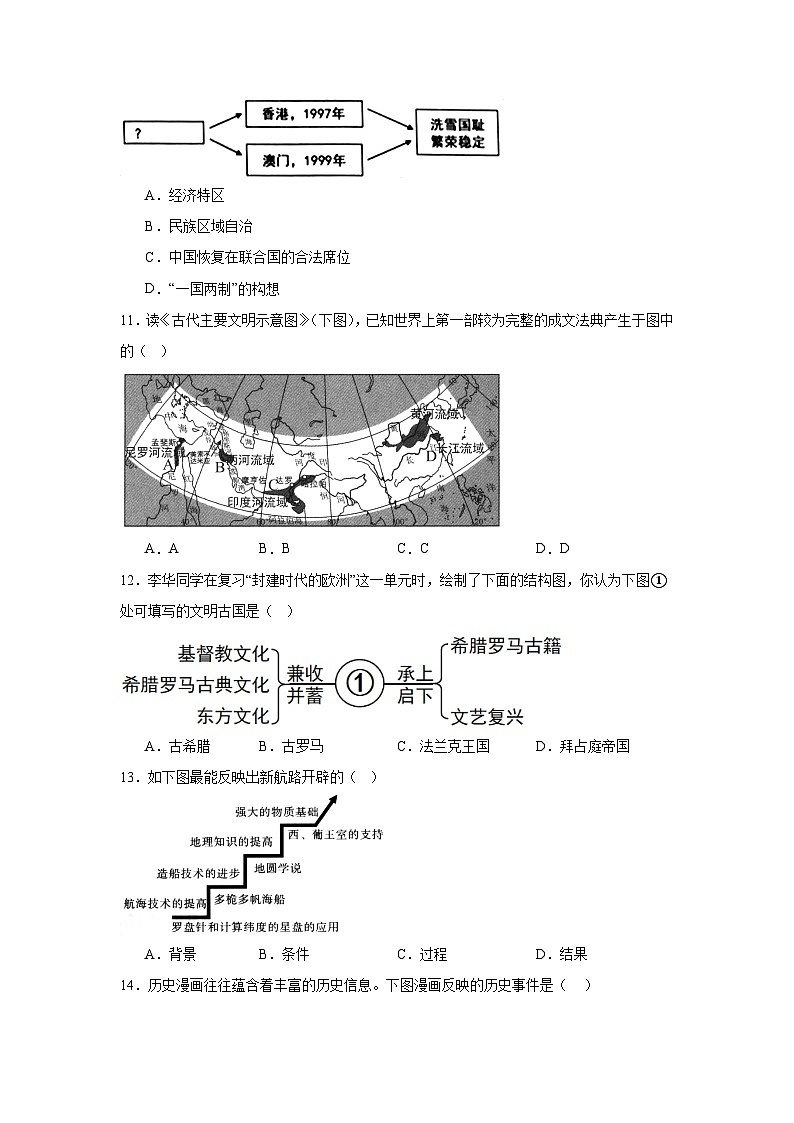 辽宁省丹东市第六中学2024—2025学年度九年级下学期开学历史试题（含答案和解析）第3页
