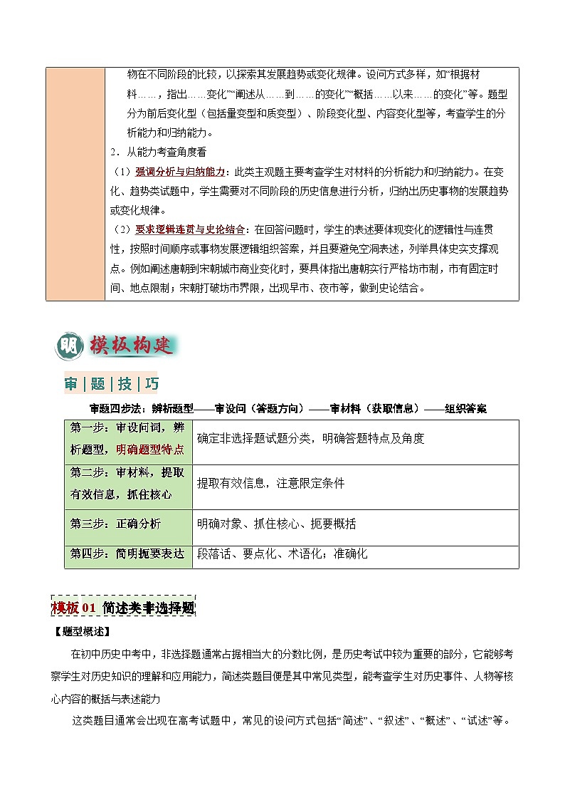 2025年中考历史答题技巧与模板构建专题10简述、指出类非选择题（教师版）第3页