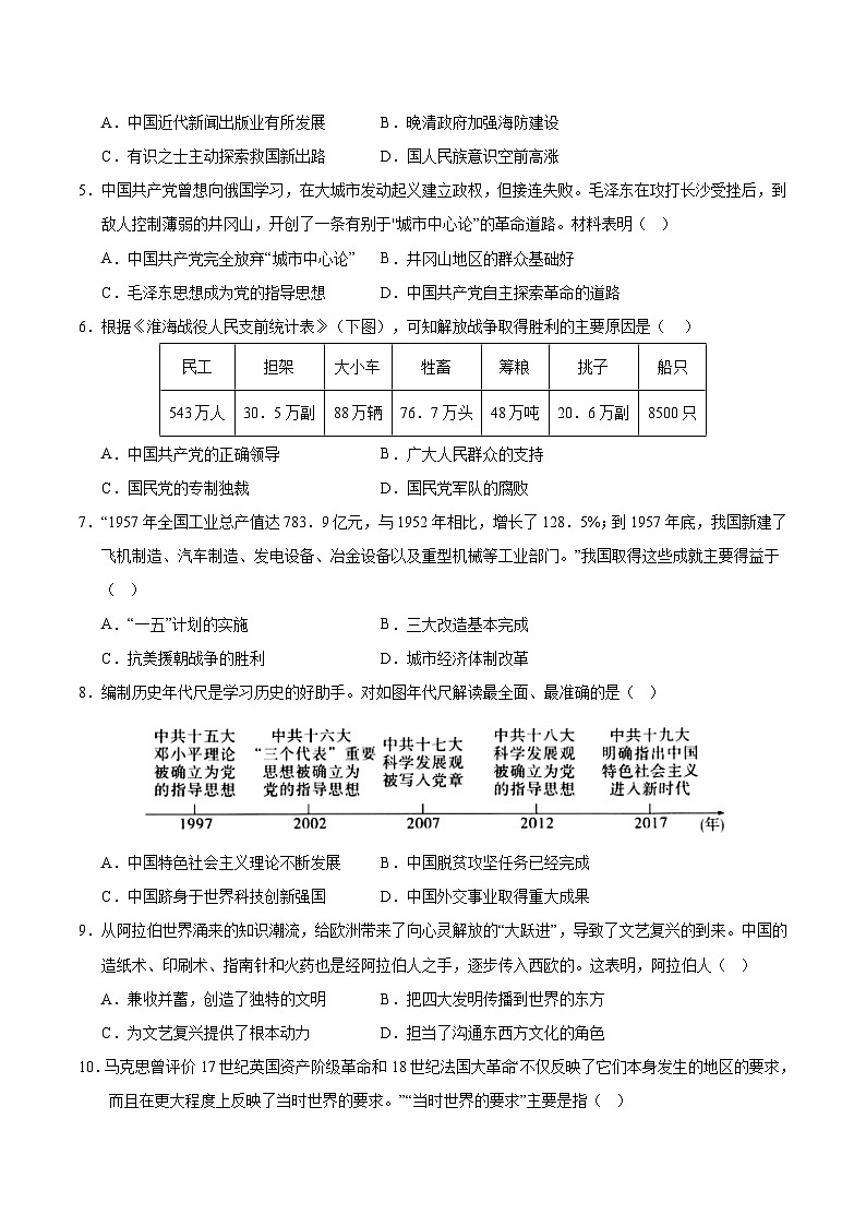 2025年中考押题预测卷：历史（贵州卷）(考试版)第2页