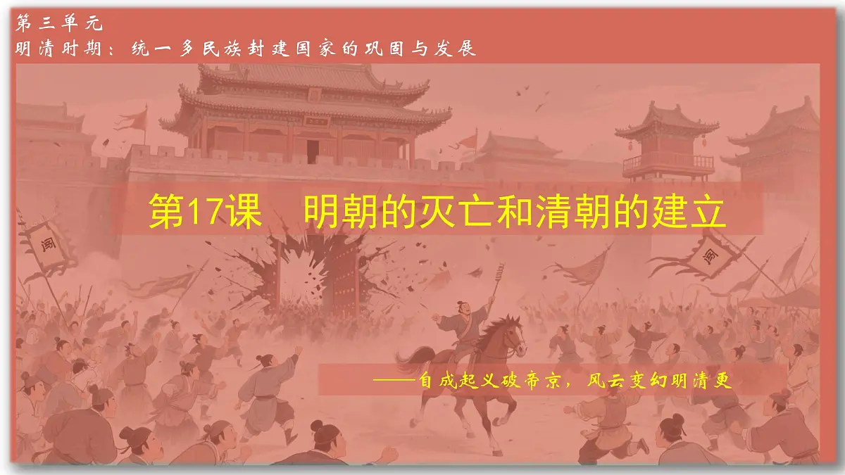 统编版七年级历史下册第17课《明朝的灭亡和清朝的建立》（教学课件）第2页