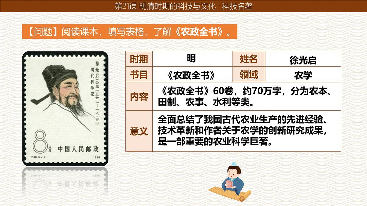 统编版七年级历史下册第21课《明清时期的科技与文化》课件第7页