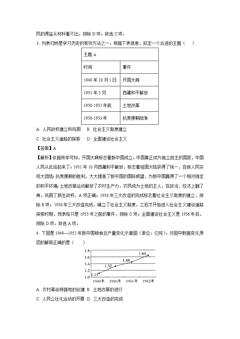 河南省许昌地区2024-2025学年八年级下学期期中历史试题（解析版）第2页