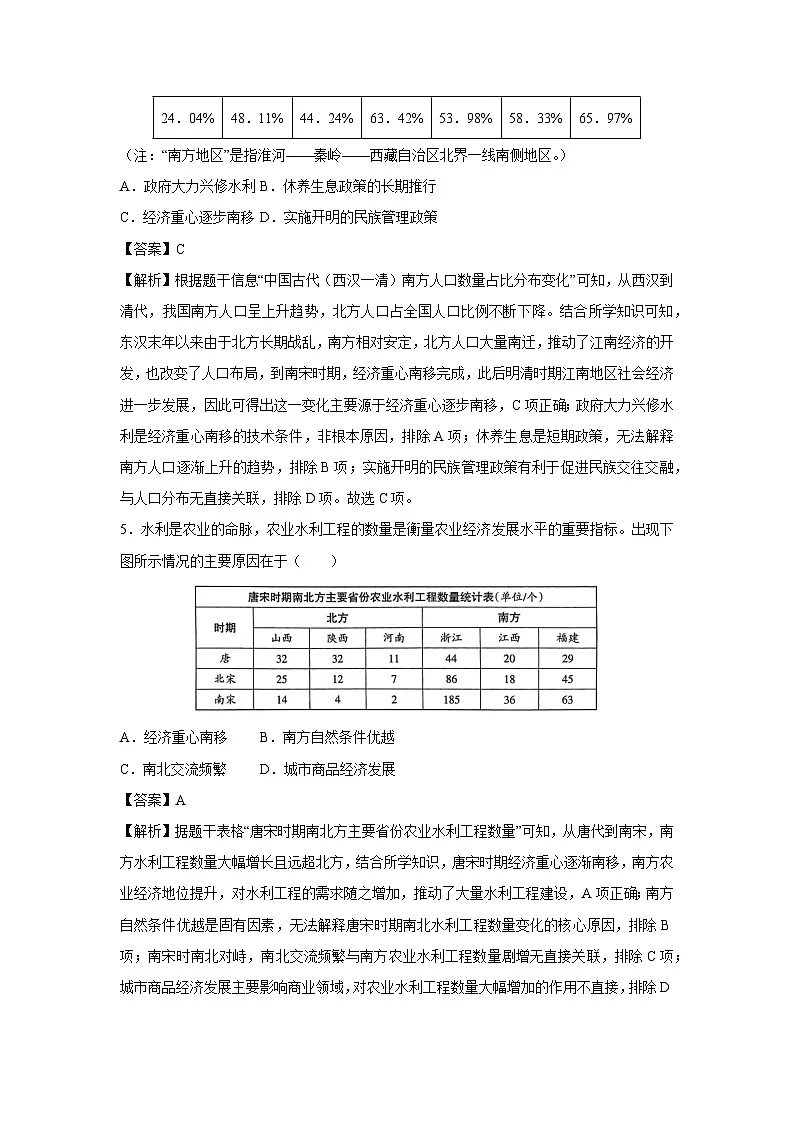 山东省济南市2024-2025学年七年级下学期第三次月考卷历史试题（解析版）第3页