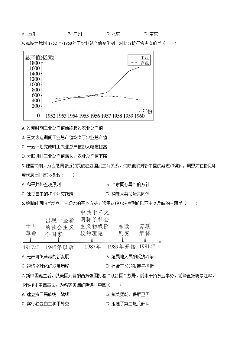 2025年辽宁省中考历史冲刺试卷（3）（含答案）第2页