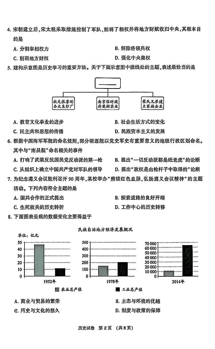 辽宁省大连市2025年初中学业水平模拟考试历史二模试卷（PDF，含答案）第2页