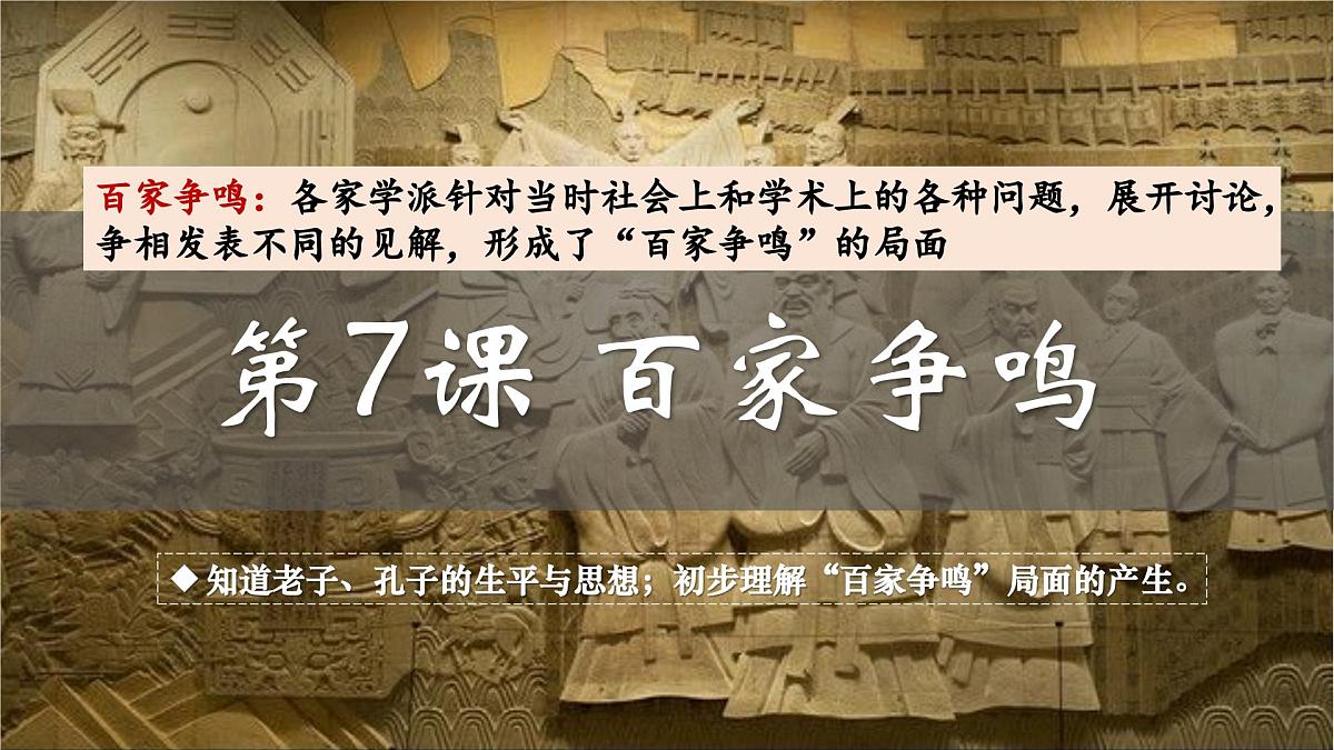 部编版（2024）历史七年级上册 第7课 百家争鸣 课件第1页
