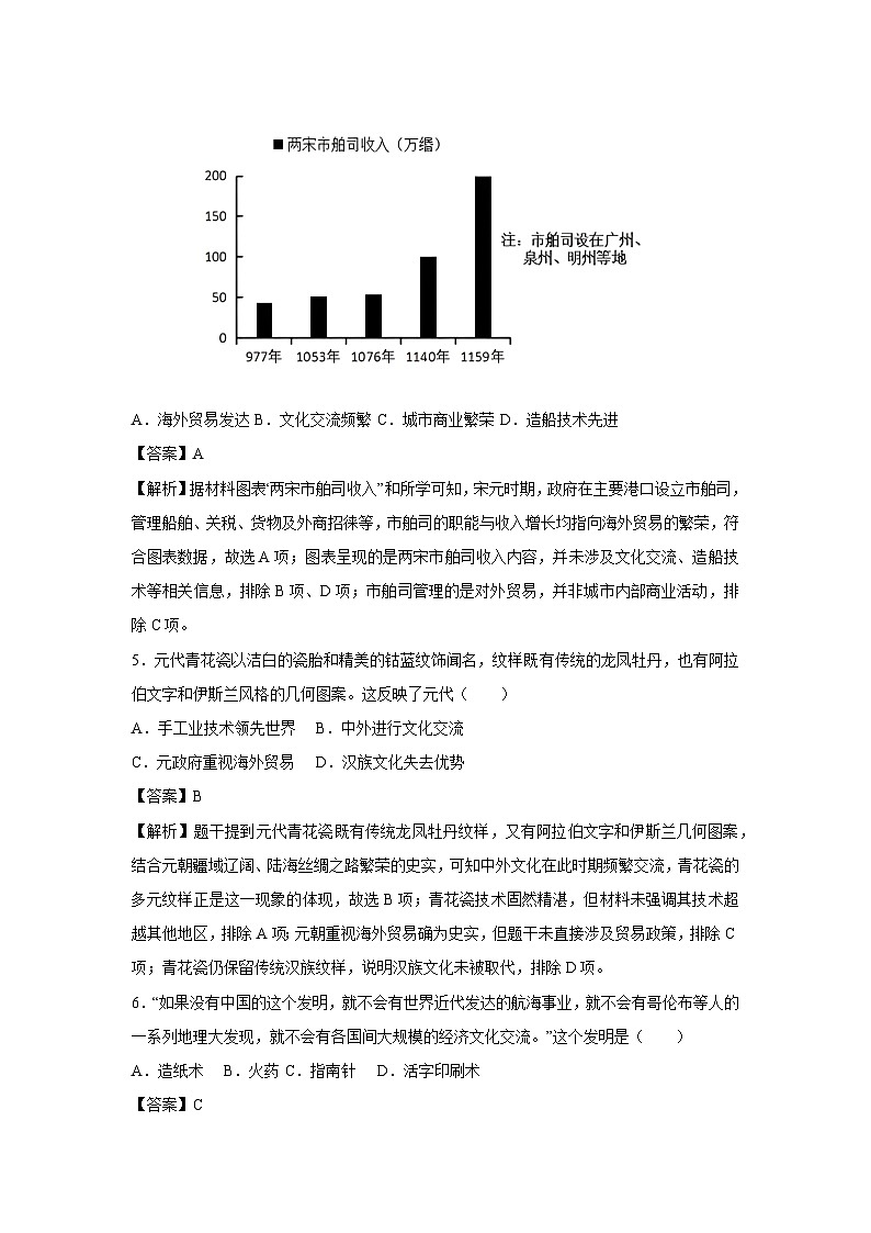 湖北省武汉市2024-2025学年七年级下学期期末模拟卷历史试卷（解析版）第3页