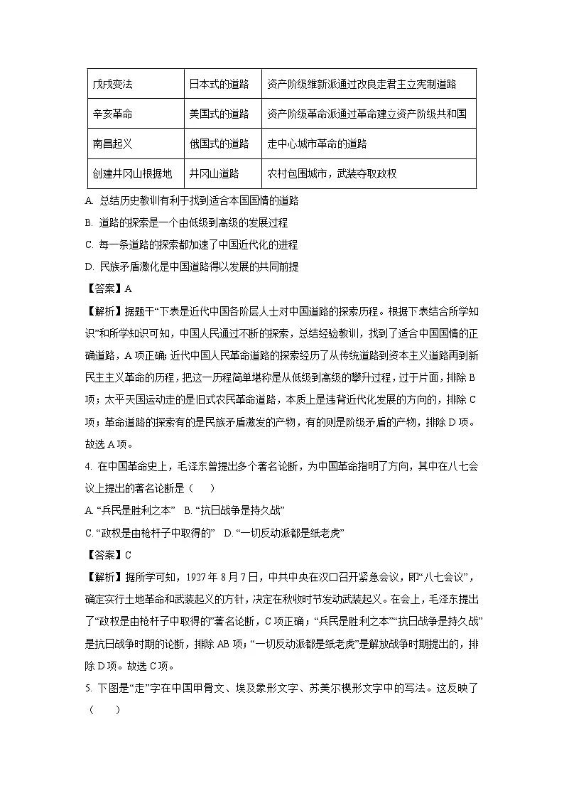 历史：2025年甘肃省酒泉市中考三模试题（解析版）第2页